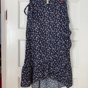 Madewell ruffle wrap skirt harvest vine